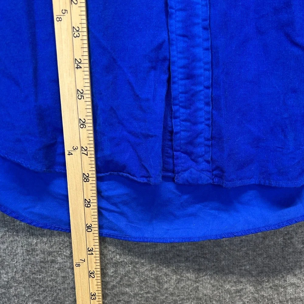 Polo Ralph Lauren Royal Blue Corduroy Button Down Shirt Mens Small Yellow Pony